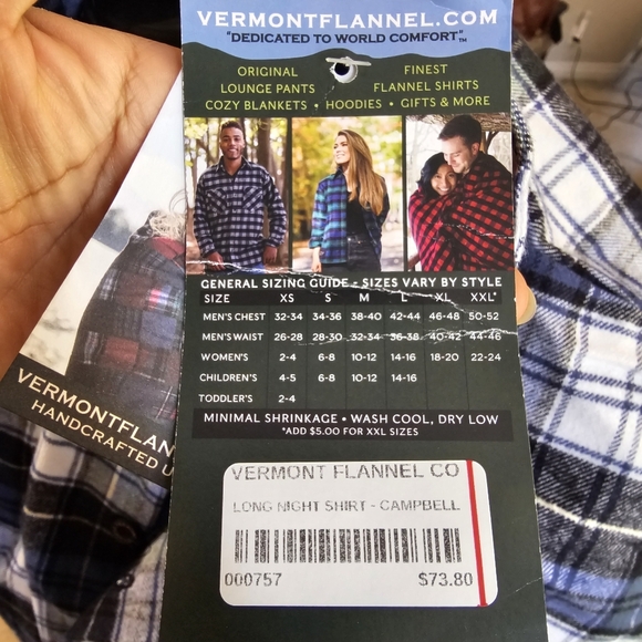 The Vermont Country Store Blue Plaid Button-Up Night Gown - Picture 10 of 12